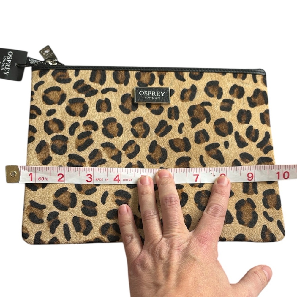 New w tags Osprey London Animal leopard Print Clutch leather pouch - Picture 6 of 7